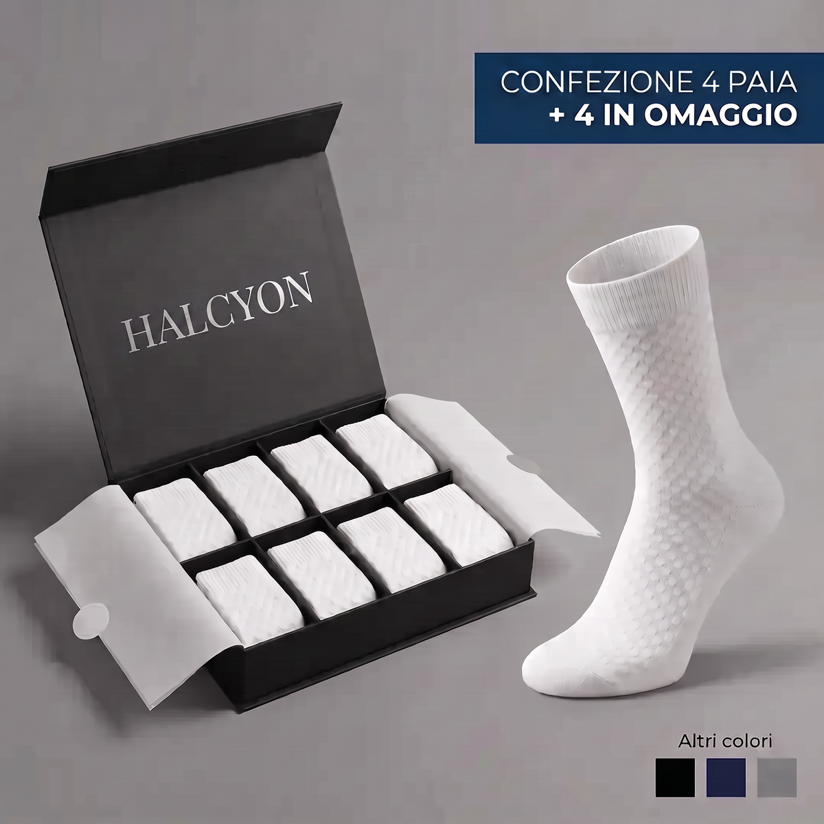 CALZE HALCYON A MEZZA GAMBA IN FIBRA DI BAMBÙ PREMIUM