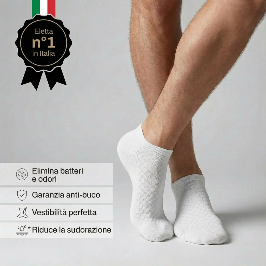 CALZINI HALCYON A POLPA CORTA IN FIBRA DI BAMBÙ PREMIUM